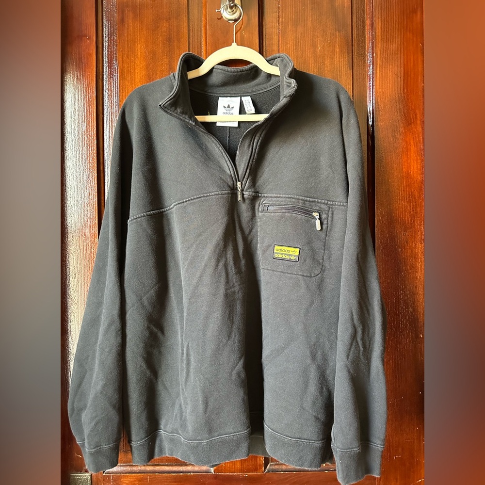 Adidas 1/4 Zip Black Sweater Pullover